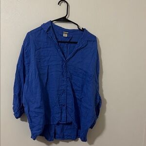 Magaschoni Light Blue Linen Top